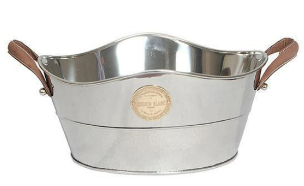 Nickel Wine Tub W/Leather Handles $171.50 (RRP $245) @ One World Collection