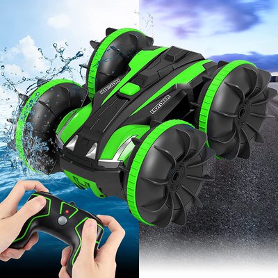 Tobeape Rechargeable 2.4Ghz 4WD Stunt Remote Control Cars with 360° Spins & Flips (Green) $37.96 (RRP $55.99) @ Amazon AU