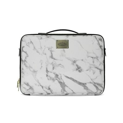 Justine Case Makeup Carry Bag White Marble Double Layer $31 (RRP $55.90) @ AMR Hair & Beauty