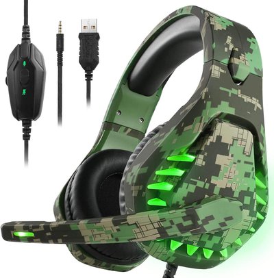 Noise Cancelling Gaming Headset with 7.1 Surround Sound Stereo Green Camo $28.72 (RRP $45.99) @ Amazon AU