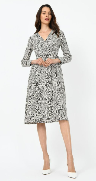 Ramona Wrap Dress Black-Ivory $69 (RRP $119.99) @ Forcast