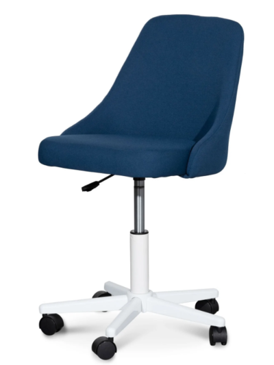 Ernesto Space Blue Fabric Office Chair White Base $90 (RRP $195) @ Interior Secrets