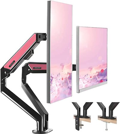 YESDEX Dual Monitor Arm Adjustable Computer Stand Gas Spring Arm Black-Pink $55.99 (RRP $129.99) @ Amazon AU