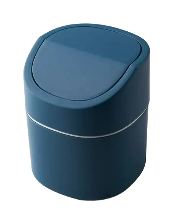 Mini Push-type Pop-lid Sanitary Bin Car Trash Can Dark Blue $19.69 (RRP $39.30) @ Light In The Box