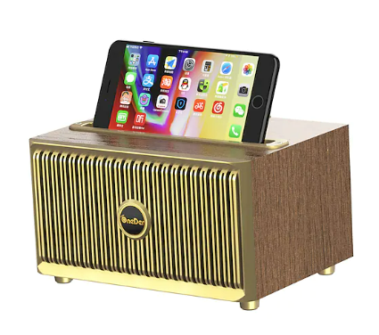 OneDer 2000mAh Vintage Retro Wooden Wireless Speaker With Phone Holder Bronze $55.76 (RRP $152.83) @ Light In The Box