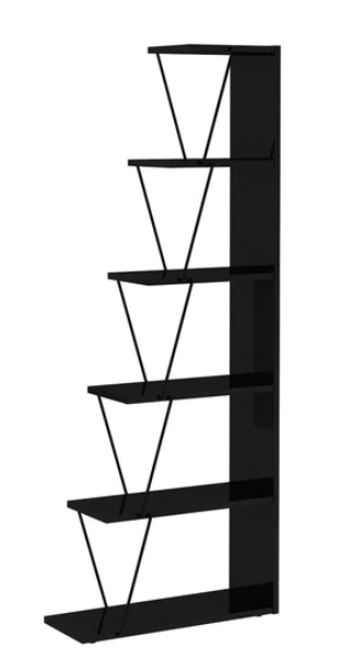 Asher 5-Tier Stepped Bookcase Display Shelf Storage Cabinet Black $119 (RRP $169) @ Momentous Living