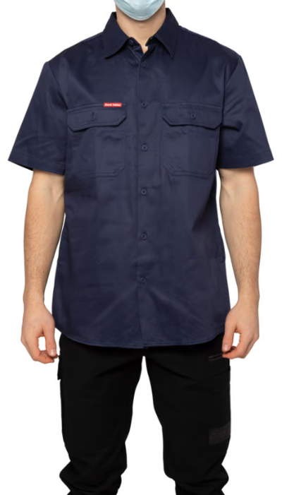 Hard Yakka Foundations Cotton Drill Shirt Navy $31.49 (RRP $44.99) @ Pivot