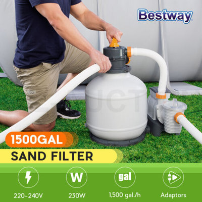 Bestway 5678L/1500gal Sand Filter Pump for Above Ground Swimming Pools Cleaning $329.95 (RRP $699.89) @ eBay AU