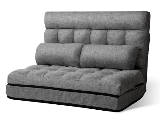 Artiss Lounge Sofa Bed 2-seater Floor Folding Fabric Grey $229 (RRP $459) @ Kings Warehouse