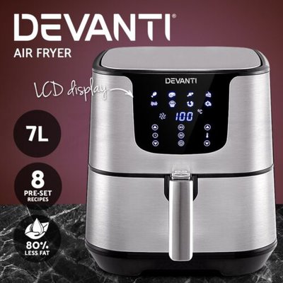 Devanti Air Fryer 7L LCD Fryers Oil Free Oven Airfryer Kitchen Healthy Cooker $122.95 (RRP $226.99) @ eBay AU