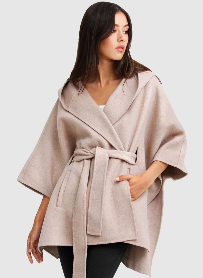 Jackson Landing Wool Blend Cape Coat Sand $137.96 (RRP $259.95) @ Belle And Bloom