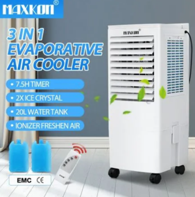 Maxkon Air Cooler Evaporative Humidifier Purifier Portable Cooling Fan 3 In 1 White $199.96 (RRP $299.95) @ Best Deals