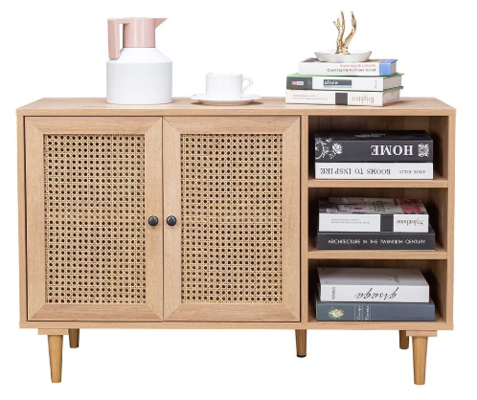 Natura Rattan Buffet Sideboard Storage Cabinet Hallway Table 2 Doors 3 Shelves $535 (RRP $996) @ Kings Warehouse