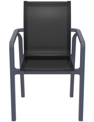 Siesta Pacific Commercial Grade Indoor / Outdoor Dining Armchair Anthracite / Black $197 (RRP $395) @ Living Styles