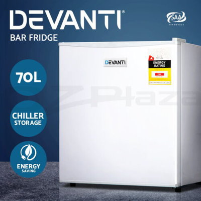 Devanti Bar Fridge Mini Freezer Small Refrigerator Portable Home Wine Cooler 70L $259.95 (RRP $516.99) @ eBay AU