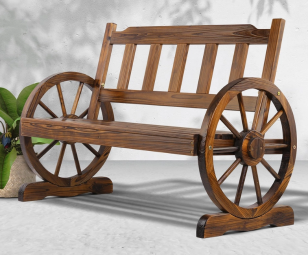 Wagon Wheel Garden Bench $95 (RRP $133.95) + Limited Free Shipping @ My Deal