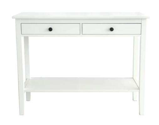 Newport 2 Drawer Console Table White $149.50 (RRP $299) @ One World Collection