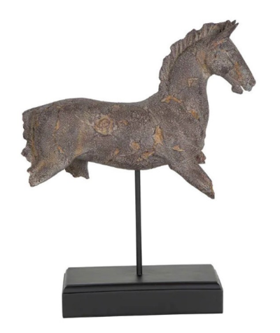 Jasper Antique Horse Sculpture on Stand $95 (RRP $159) @ Living Styles