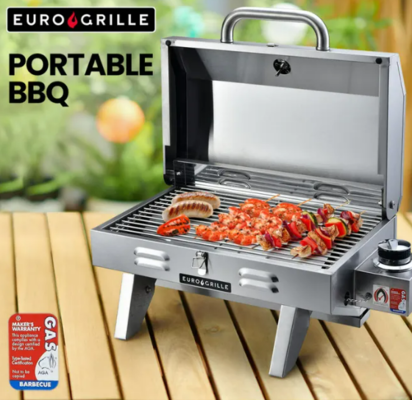 EuroGrille Portable Gas BBQ with Stainless Steel Grill Plate $144 (RRP $359) @ My Topia