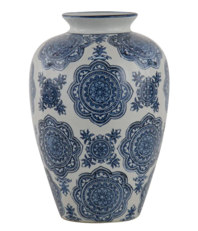 Danyon Blue 12" Ceramic Vase $50 (RRP $125) @ One World Collection