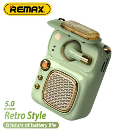 Remax Wireless Speaker Mini Portable Audio 4 in 1 Earbuds Headset Green $45.65 (RRP $97.11) @ Ali Express