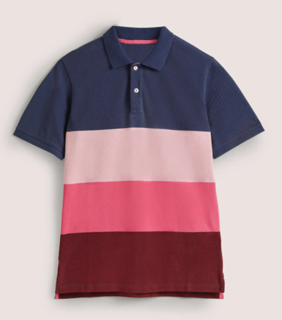 Piqué Polo Shirt Sweet William Pink Stripe $42.50 (RRP $85) @ Boden Clothing