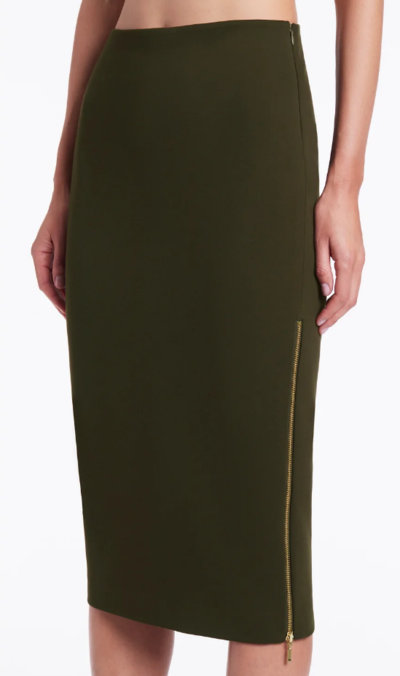 Olive Ponte Tailored Skirt $349 (RRP $499) @ Carla Zampatti