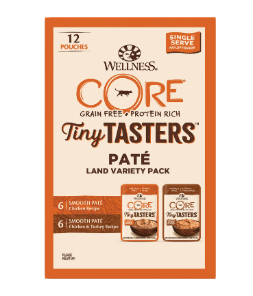 Buy Wellness CORE Tiny Tasters Smooth Pate Land Variety Pack for Cats (Chicken + Chicken & Turkey) online at best price @ Vet Supply