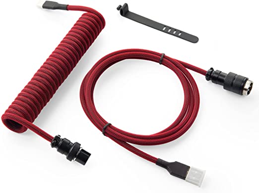 GunMjo Pro Custom Coiled USB C Cable for Gaming Keyboard Red $36.20 (RRP $58.09) @ Amazon AU