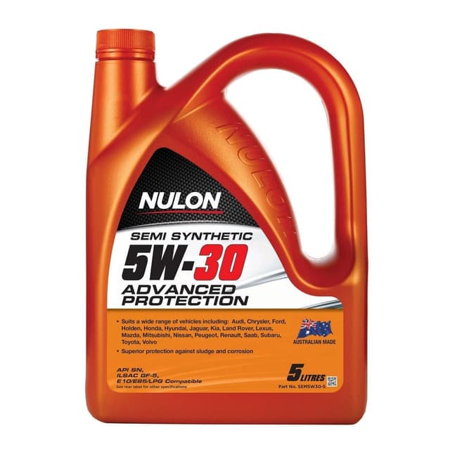 Nulon Semi Synthetic 5W-30 Advanced Protection Engine Oil 5L SEM5W30-5 $26.99 (RRP $53.99) @ Automotive Superstore