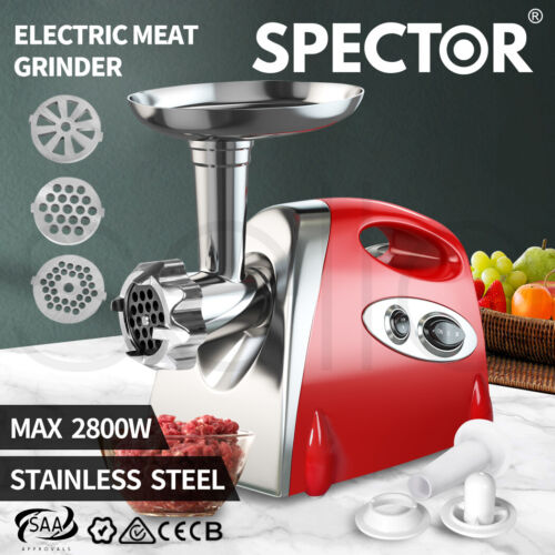 Spector 2800W Electric Meat Grinder Mincer Sausage Filler Kibbe Maker Stuffer $89.99 (RRP $224.99) @ eBay AU