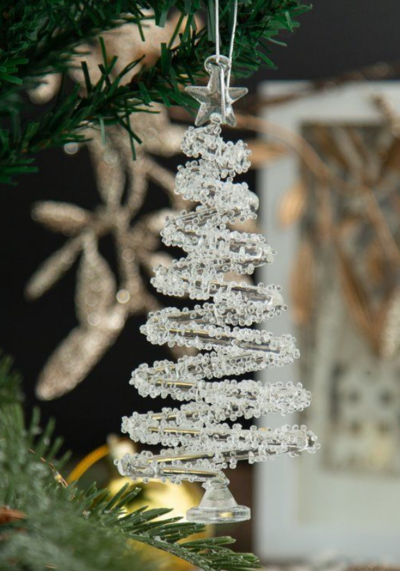 Glass Ornament Christmas Tree White $7.75 (RRP $12.95) @ Curtain Wonderland