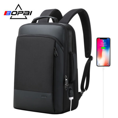 BOPAI Luxury leather waterproof Anti-Theft USB charge Business Laptop Backpack $158.95 (RRP $289) @ eBay AU