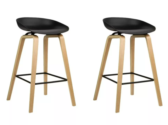 Simple Square Seat Bar Stools $168.76 (RRP $411.95) @ Dreamo