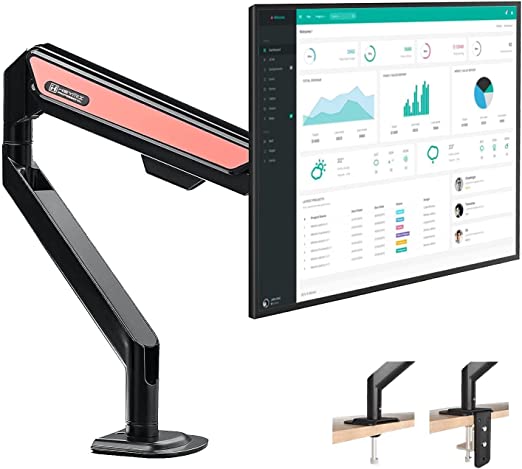 YESDEX Single Monitor Arm Adjustable Computer Stand for 27,32 inches 2-9kg Screen Supported Black-Pink $45.59 (RRP $72.99) @ Amazon AU