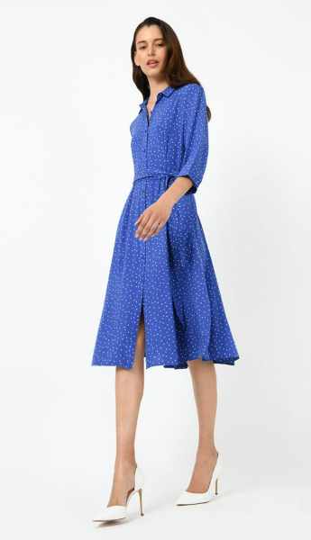 Zacharia Polka Dot Shirt Dress Aegean Blue $79 (RRP $119.99) @ Forcast