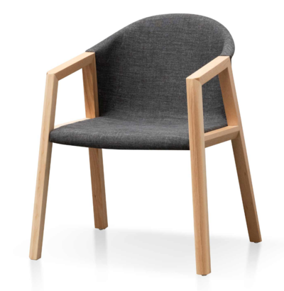 Fern Fabric Dining Chair Natural with Pepper Grey Seat - Last One $210 (RRP $355) @ Interior Secrets