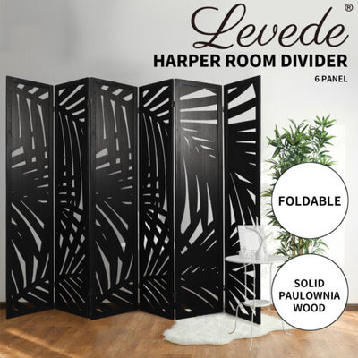 Levede 6 Panel Room Divider Folding Screen Partition Multi Sizes Wood Black $209.99 (RRP $579.99) @ Sello via eBay AU