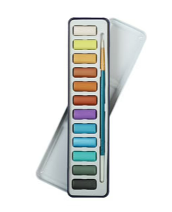 The Art Studio Metallic Watercolour Pan Set With Brush 12 Assorted Colours $11.99 (RRP $26.99) @ Riot Stores