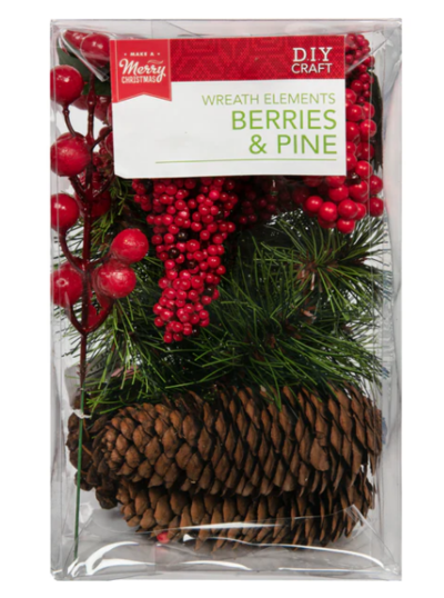 Make a Merry Christmas Wreath Decorating Elements-Berries and Pine $10.19 (RRP $16.99) @ Riot Stores