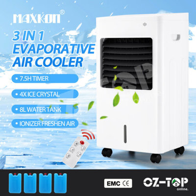 3in1 Maxkon Air Cooler Evaporative Purifier Humidifier Portable Cooling Fan Time $129.49 (RRP $299.95) @ eBay AU