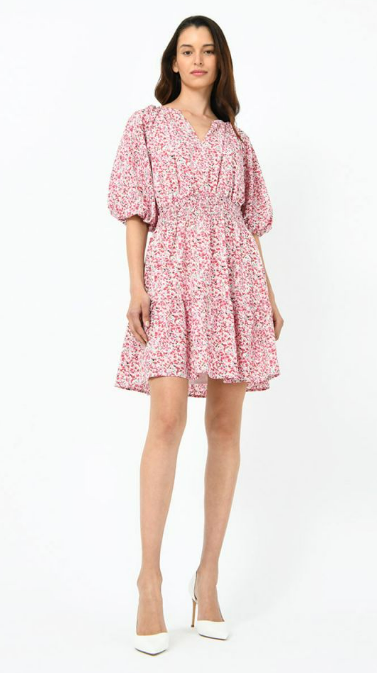 Marilena Shirred Waist Dress Pink $69 (RRP $99.99) @ Forcast