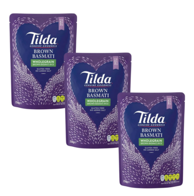 Tilda Microwave Brown Basmati Rice 250g $7.96 (RRP $11.37) @ Goodness Me