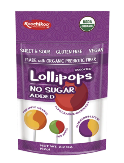 Koochikoo Organic No Sugar Lollipops 4 Flavours 60g $5.40 (RRP $9) @ Goodness Me