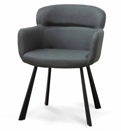 Kemp Fabric Dining Chair Gunmetal Grey with Black Legs $210 (RRP $300) @ Interior Secrets