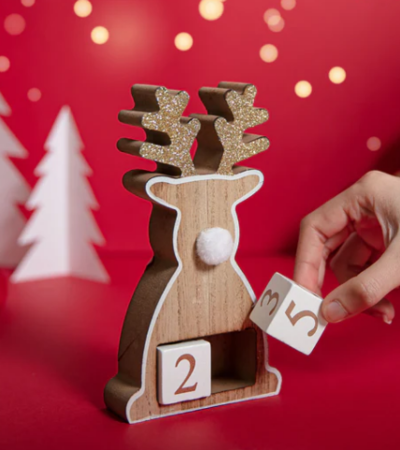 Christmas Wooden Reindeer Countdown Decoration 18x10x4.5cm $7.79 (RRP $12.99) @ Riot Stores