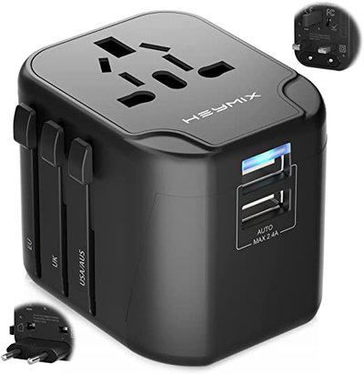 HEYMIX  International Power Adapters Travel Plug  with Dual USB $18.74 (RRP $33.99) @ Amazon AU