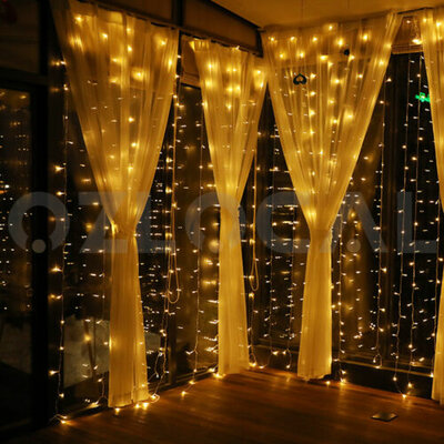 Led Curtain Fairy Lights Wedding Indoor Outdoor Christmas Garden Party 3x2M (200LED) Warm White $18.99 (RRP $28.99) @ eBay AU