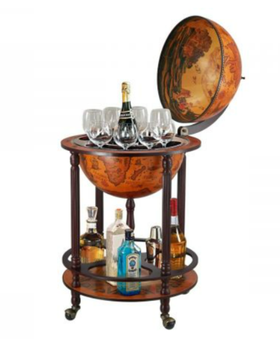 Antique Globe Bar Cabinet Mini Wine Rack Mid-century Alcohol Trolley Cart $249.99 (RRP $379.95) @ Best Deals