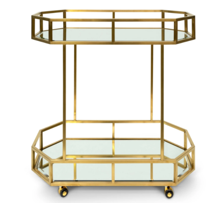 Reggie Bar Cart Mirror and Gold Base $545.25 (RRP $799) @ Interior Secrets